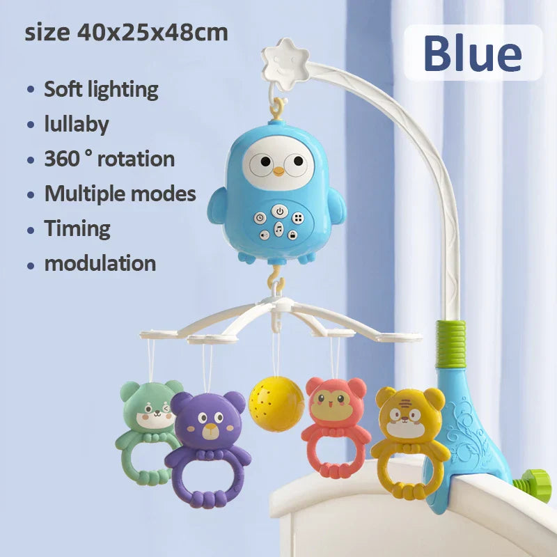 Baby Music Rotating Bed Bell Toy Cute Owl Shape Modern Baby Hanging Rattle Music Bedside Bell Toy Holiday Gift