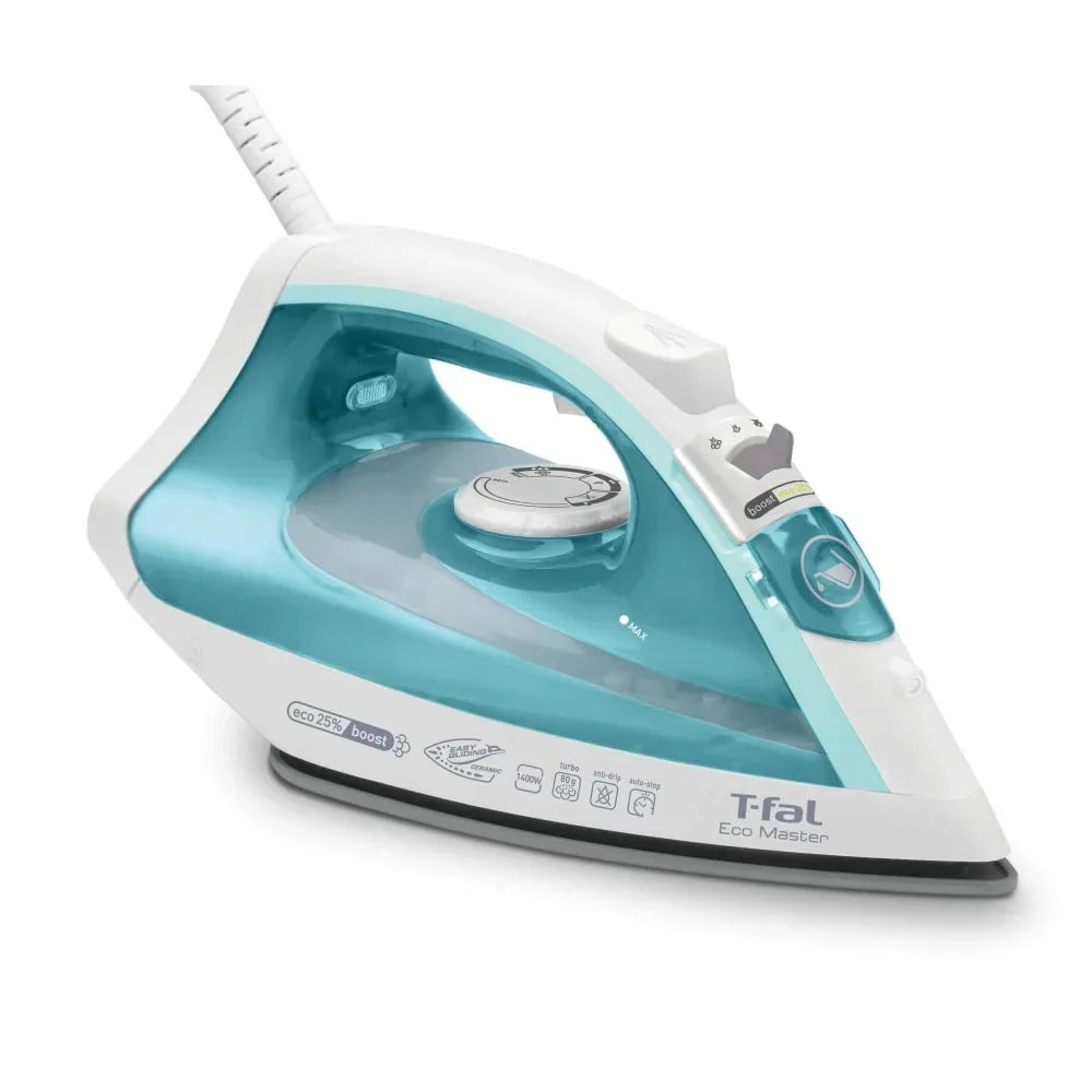1400W Eco-Friendly Steam Iron with Ergonomic Trigger Ceramic Soleplate Anti-Drip Feature 80g Steam Boost Efficient Ironing