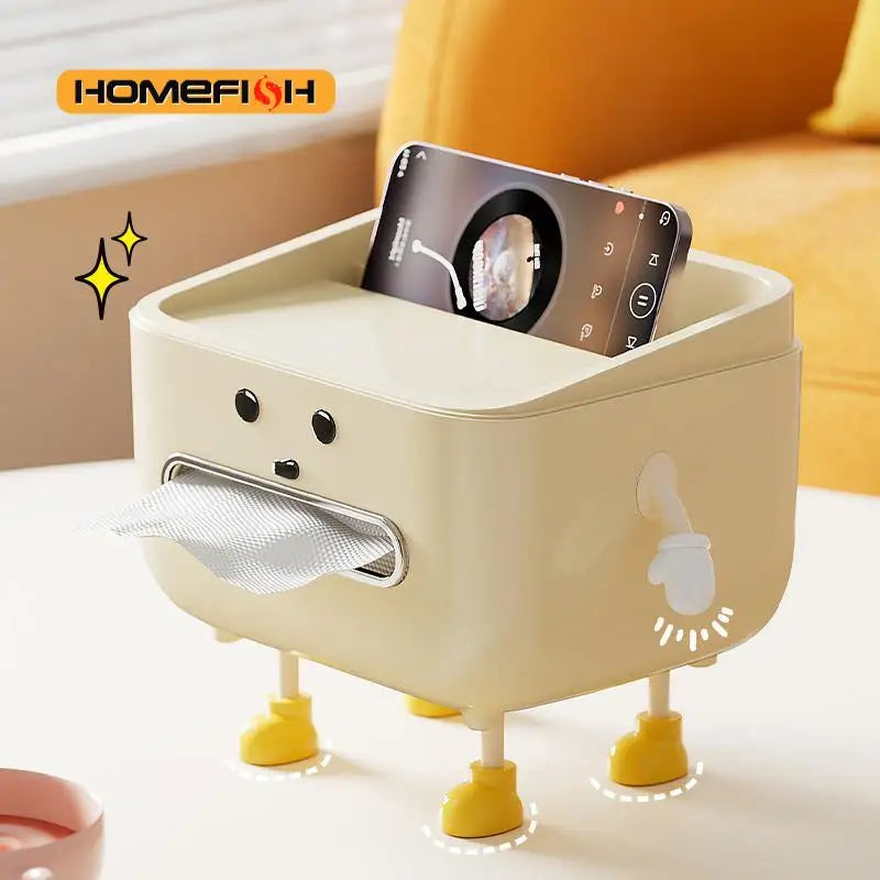 Back To School Paper Towel Box Household Living Room Bedroom Bedside Multi-function Student Dorm Desktop Organizer Box