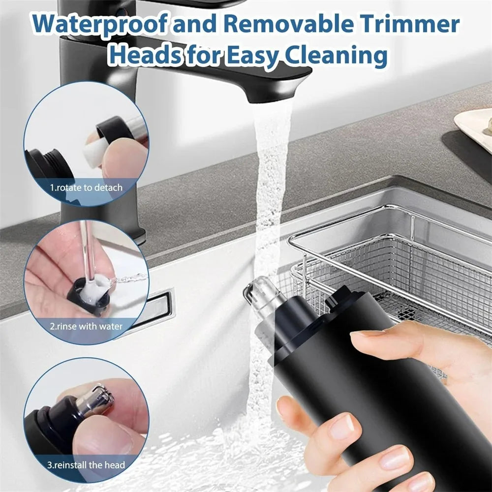 Rechargeable Nose Hair Trimmer Clipper USB Charging Dual-Edge Blades Electric Portable Men Mini Nose Hair Trimmer Face Care Kit