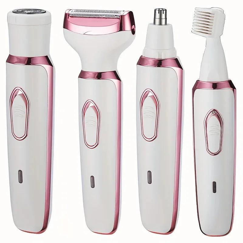 4-in-1 ladies 'multifunctional electric hair remover set Ladies bikini trimmer USB charging eyebrows nose hair face leg portable