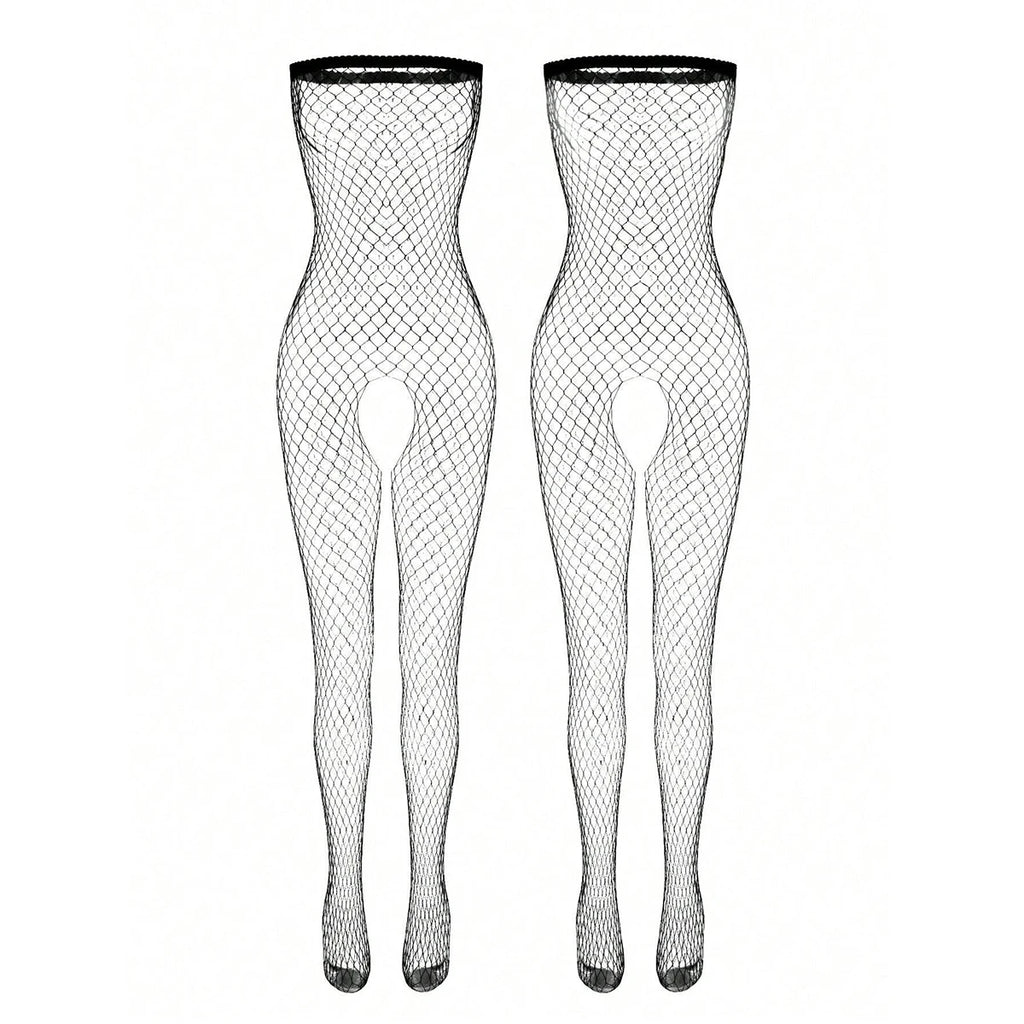 Crotchless Teddy Bodysuits Sexy Lingerie Women Fishnet Hollow Open Bra Underwear Erotic Apparel Black Bodysuit & Body Stockings