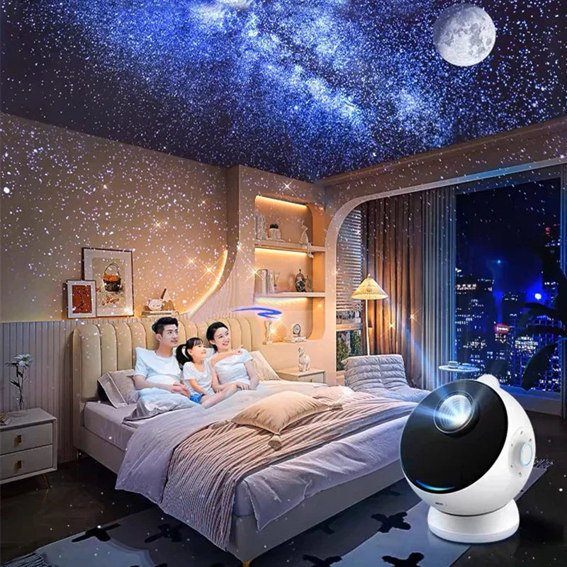 Meteor Star Projector, Galaxy Projector for Bedroom, LED Night Light Aurora Projector with BT Speaker, White Noise, Timer Gifts