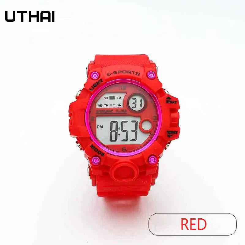 UTHAI CE133 New Children's Electronic Watch ins Jelly Sports Watch for Boy Girl Waterproof Alarm Clock Multifunctional Watch