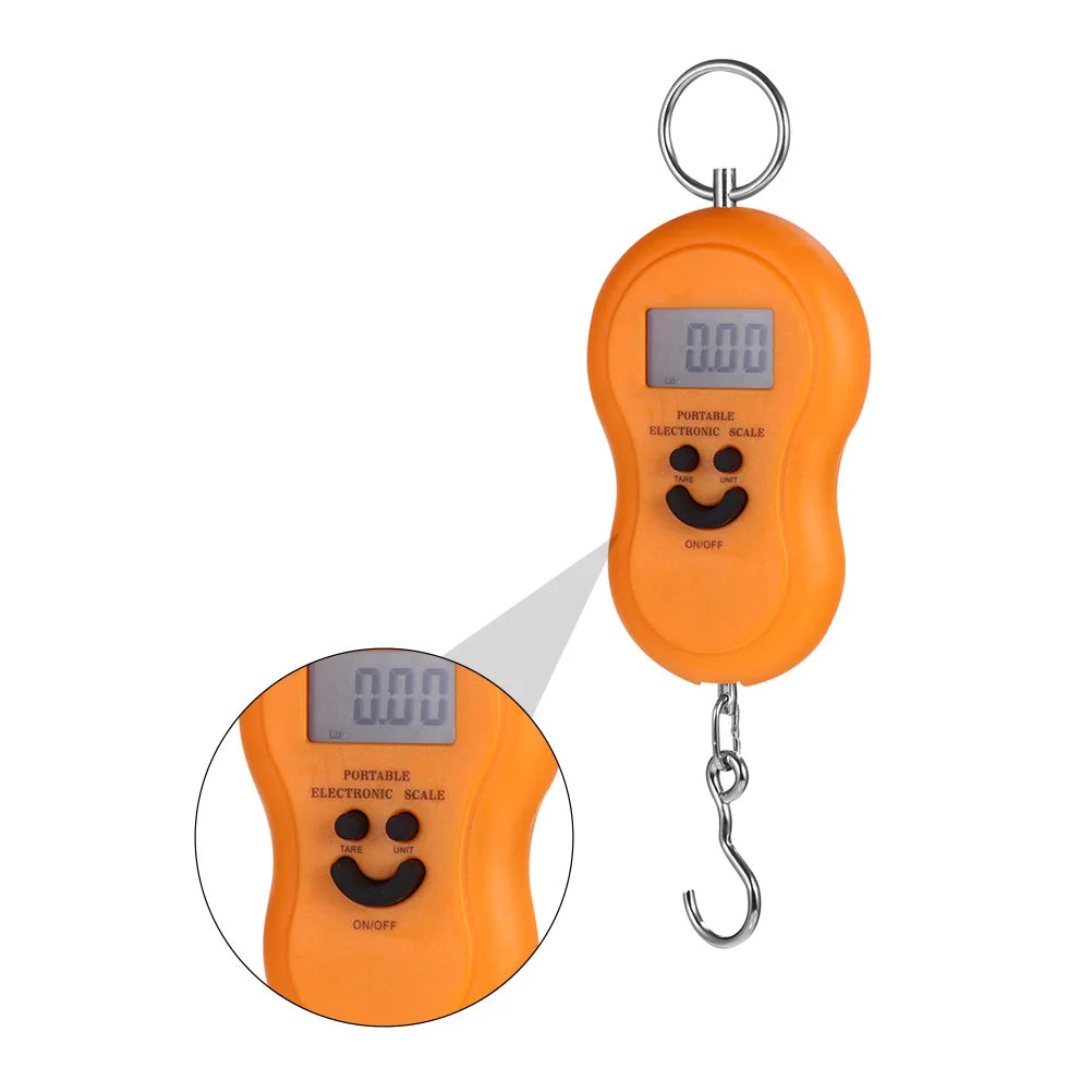 Portable Electronic Scale Small Lightweight ABS Steel Material Hook Kitchen Gourd Low Consumption Weighing Tool