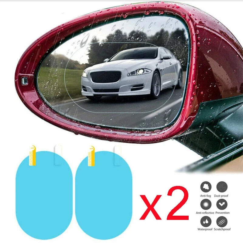 2pcs Rearview Mirror Rainproof Clear Film Sticker Protective for Car Motorcycle Bicycle Bike View Mirror AntiFog Waterproof Film