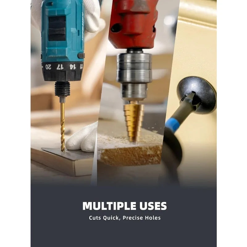 30PCS Impact Driver Bit Set Include Screwdriver Bit Set,Step Drill Bit,Hex Shank Drill Bit with Tough Stackable Case