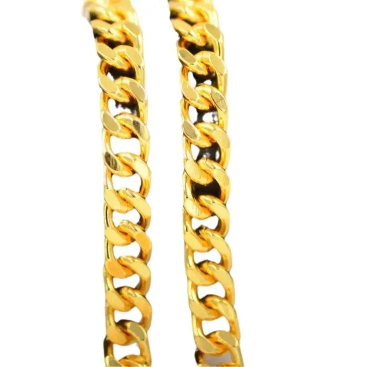 Gold Color Chunky Thick Link Plastic Chain Necklace Classic High Quality Smooth Lock for Women Men Grunge Steampunk Jewelry Gift