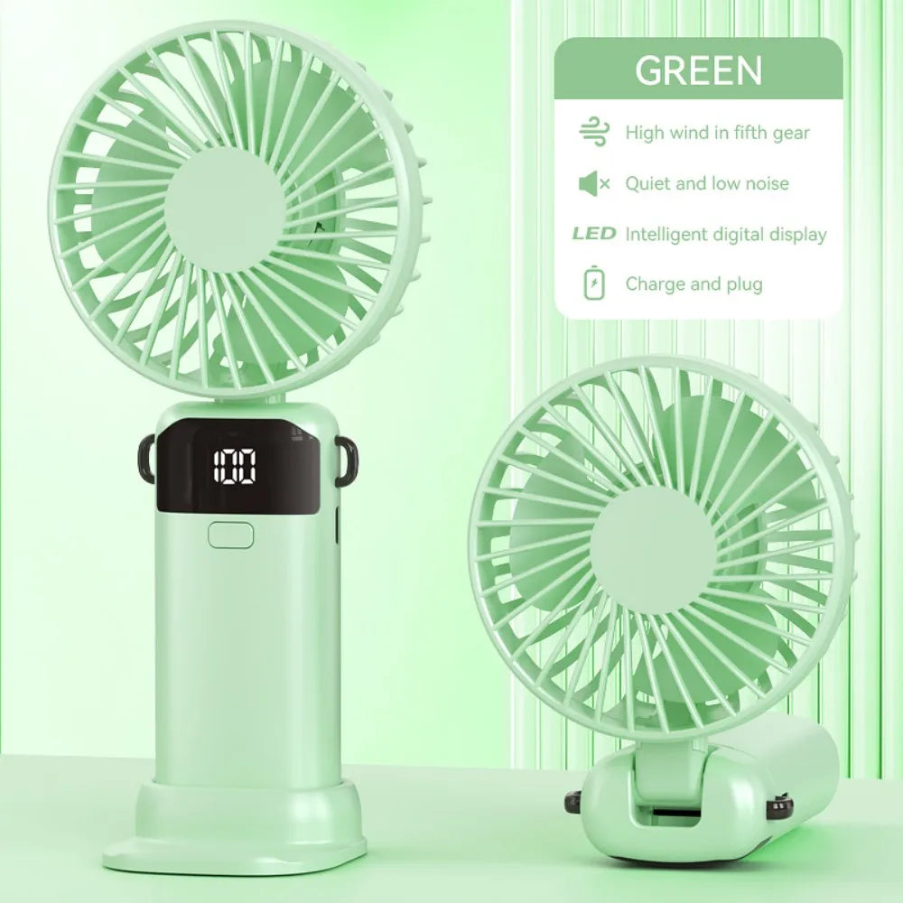 Portable Mini Fan USB Outdoor Handheld Fan with Desktop Phone Holder 3Wind Adjustments Long Working Life Multi-function Mini Fan