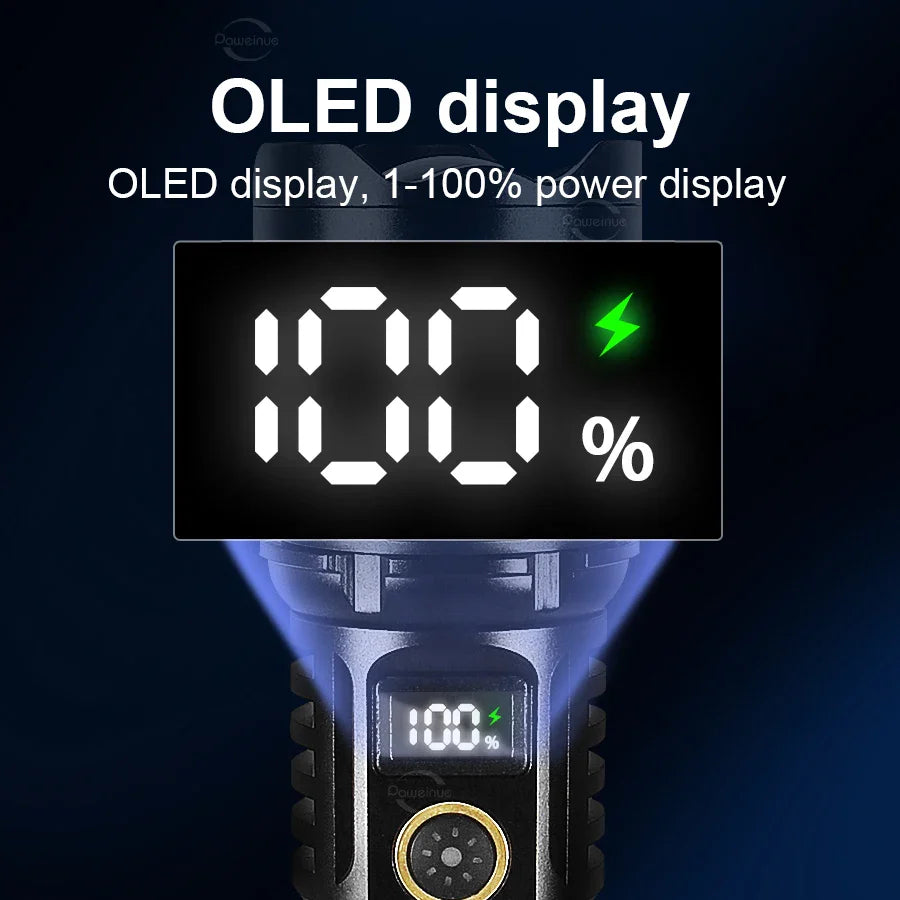 P90 800W High Power LED Flashlight 3000M Long Range Torch Outdoor Tactical Ultra Powerful LED Flashlights Zoomable Camping Hand Lamp