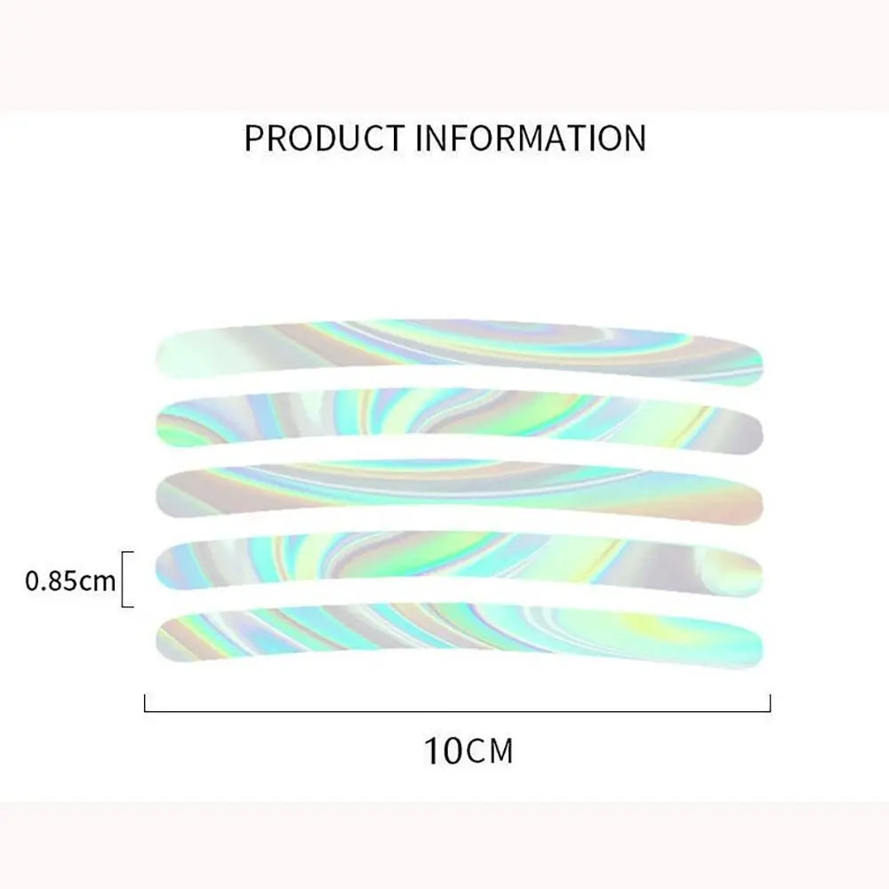 20Pcs Wheel Hub Reflective Sticker Rainbow Fluorescence Luminous Stripe Tape Car Motorcycle Decal Night Driving Safety Accessory