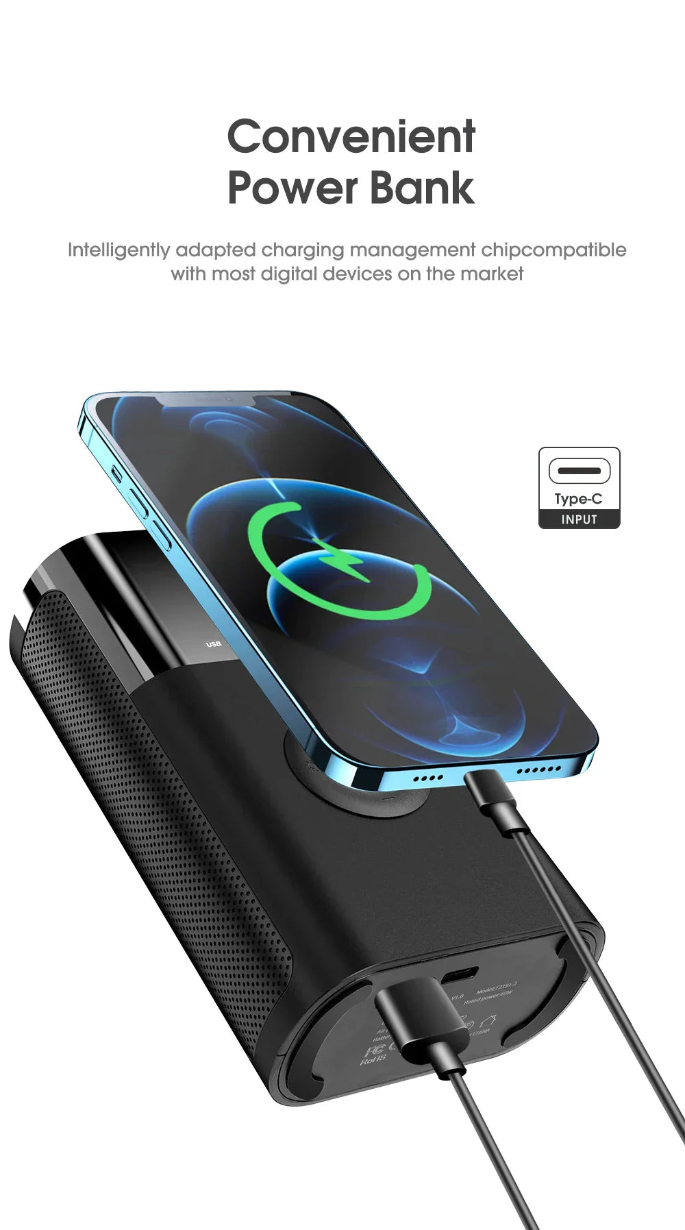 CARSUN Portable Inflator Compressor Pump With LED Lamp For Car Motorcycle Bicycle Tyre Balls Wireless Electric Car Air Tire Pump