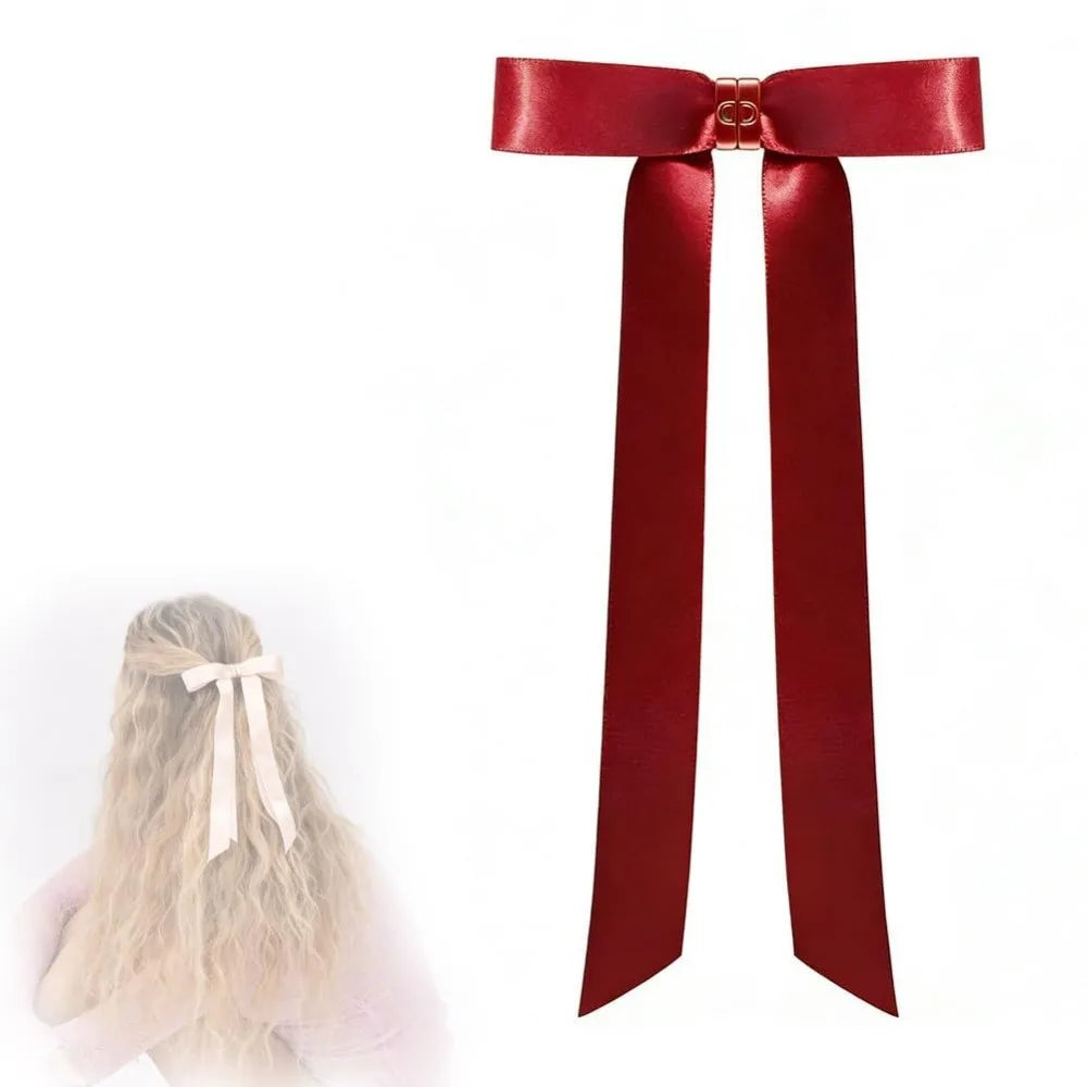 1/3Pcs Strong Hold Bow Magnetic Hair Clip with Long Ribbons No Crease Flat Magnetic Hairs Clip Change Hairstyling No Slip