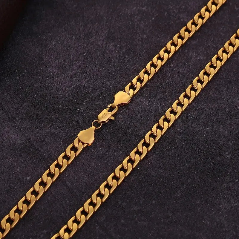 Gold Color Chunky Thick Link Plastic Chain Necklace Classic High Quality Smooth Lock for Women Men Grunge Steampunk Jewelry Gift