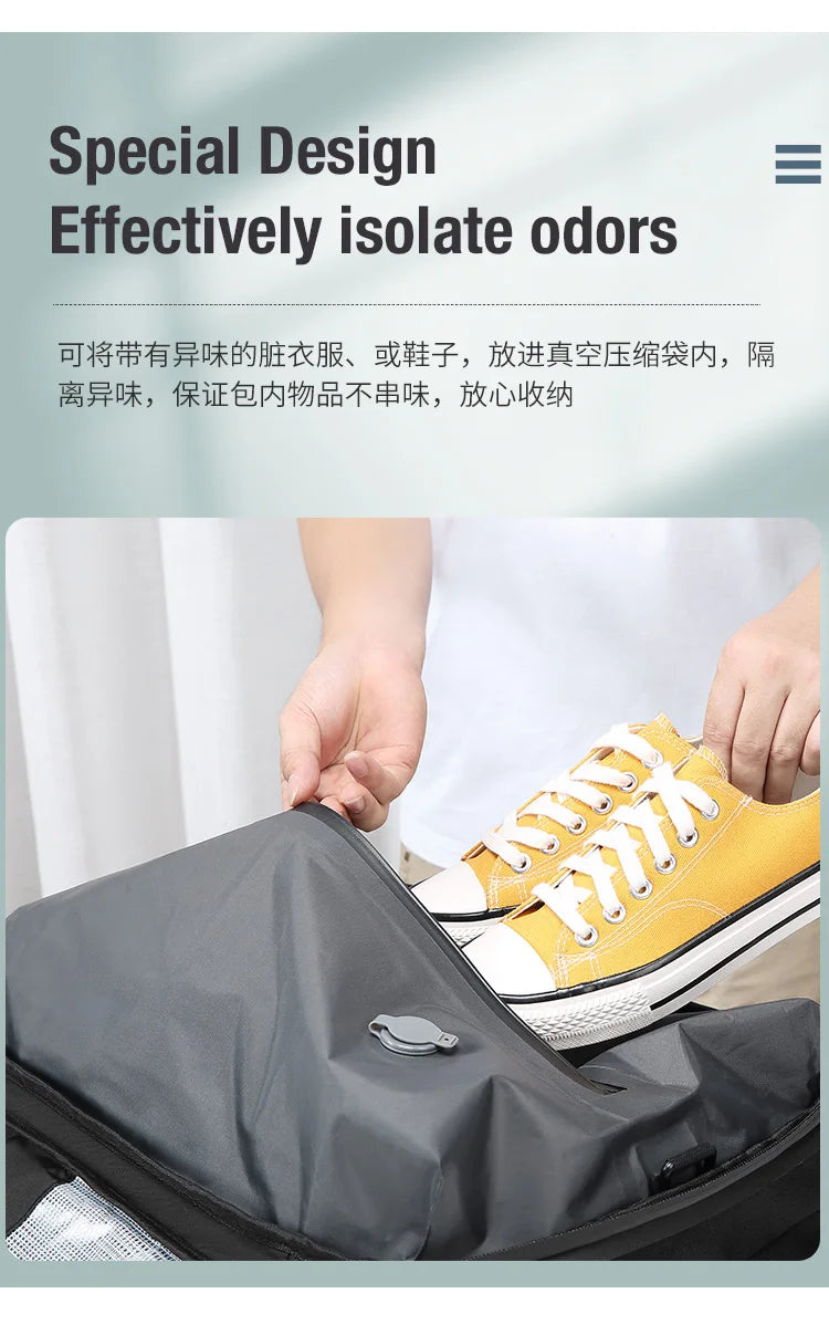 Travel Men Expanded Laptop Backpack vacuum compression hiking Backpack USB charging Business Large Capacity Backpack For Pumps