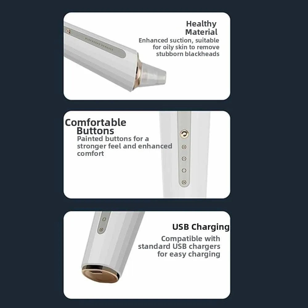 Adjustable Power Electric Pore Cleaning Non Damaging Pores Electric Suction Blackhead Remover Rechargeable Face Cleaning