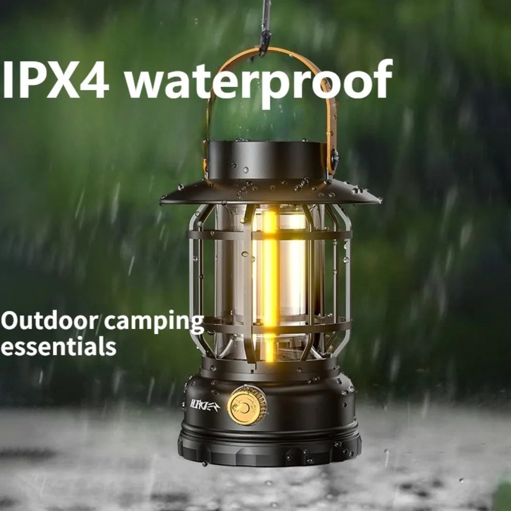 2-in-1 Portable Solar Camping Lantern LED Hanging Light USB Charging for Tent Hiking Emergencies Function Lamps