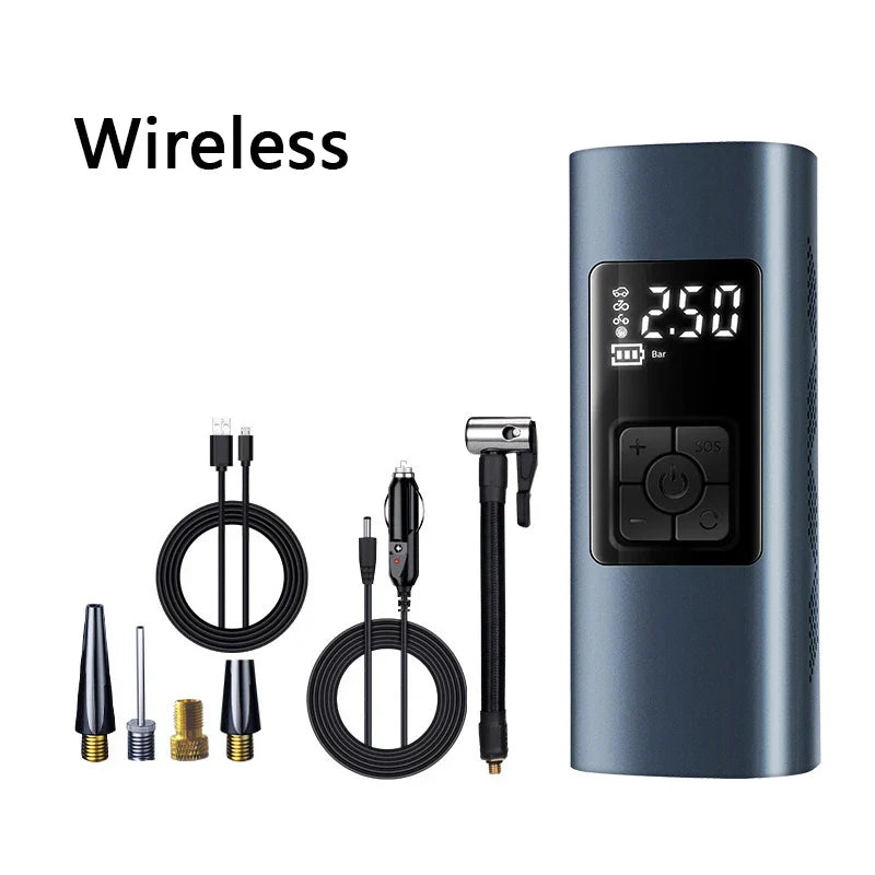 Tire Inflator Portable Electric Air Compressor 6000mAh Rechargeable Mini Tire Pump with LED for Car Motorcycles Bicycle