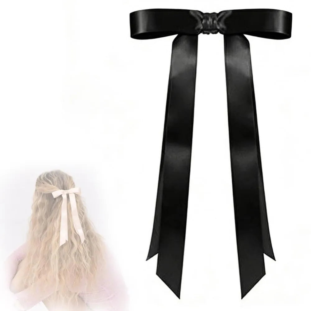 1/3Pcs Strong Hold Bow Magnetic Hair Clip with Long Ribbons No Crease Flat Magnetic Hairs Clip Change Hairstyling No Slip
