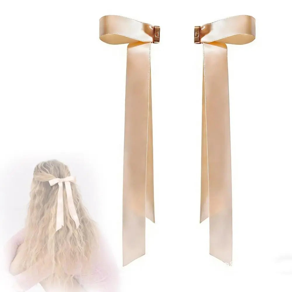 1/3Pcs Strong Hold Bow Magnetic Hair Clip with Long Ribbons No Crease Flat Magnetic Hairs Clip Change Hairstyling No Slip