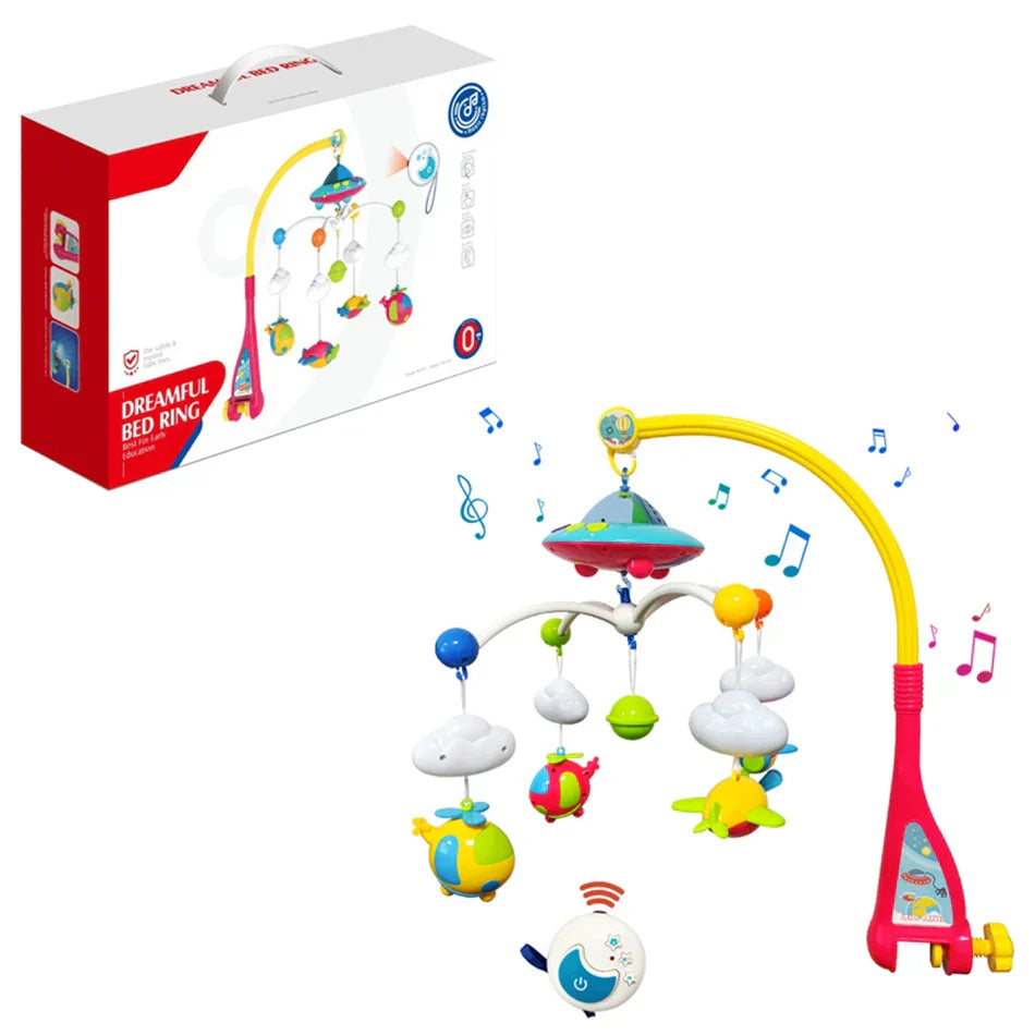 Musical Baby Crib Mobile with 108 Melody Lights Projection for Infants Remote Control Crib Toys for Newborn Mobile for Crib Toys