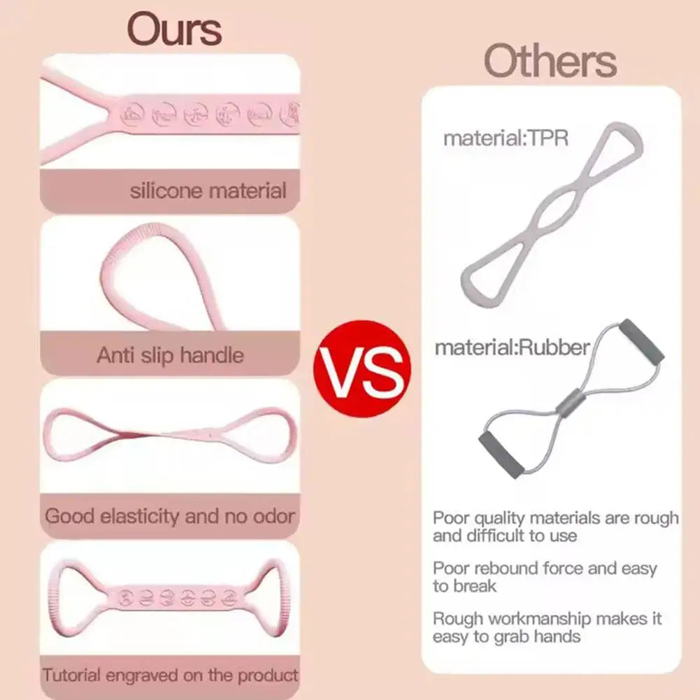 8 Word Tensioner Eight Silicone Yoga Auxiliary Home Elastic Band Fitness Equipment Shoulder Beauty Back Elastic Band
